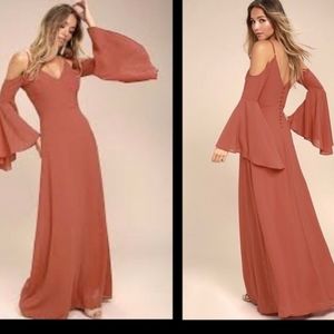 Lulu's Glamorous Greeting Dusty Rose Maxi Dress